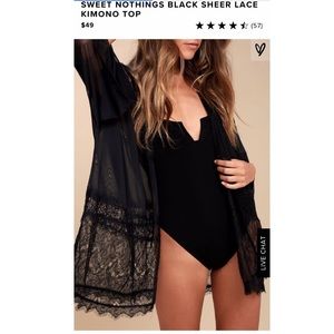 Lulus sheer lace kimono top